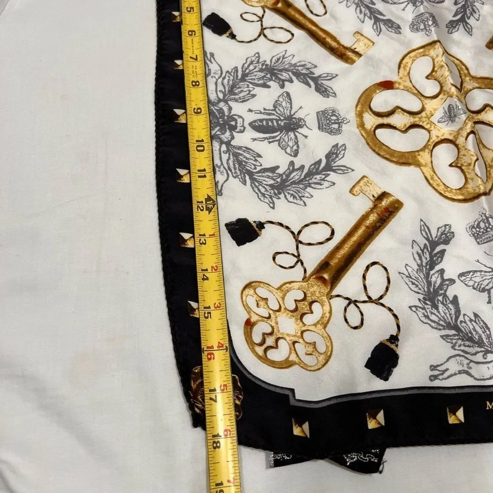 My Flat in London Gold and Black Scarf with Key Lock Motifs